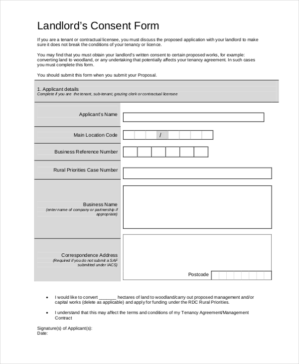 landlord consent form