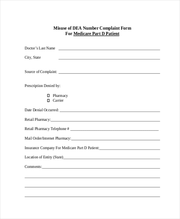 FREE 10+ Sample Medicare Complaint Forms in PDF | Word