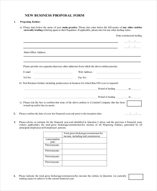 FREE 12+ Sample Business Proposal Forms in MS Word | PDF | Pages | Excel