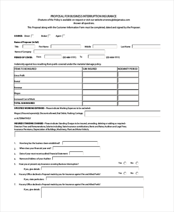 FREE 12+ Sample Business Proposal Forms in MS Word PDF Pages Excel