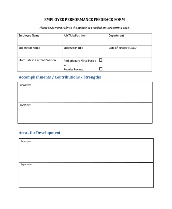 FREE 28+ Sample Feedback Forms in MS Word | PDF | Excel