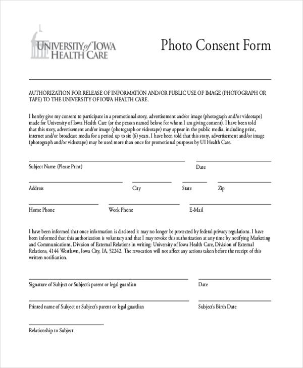 photo consent form