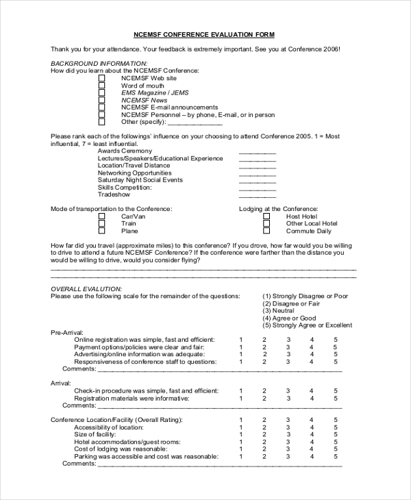 post conference evaluation form1