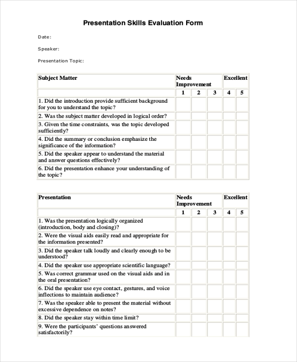 FREE 11  Sample Skills Assessment Forms in PDF MS Word Excel