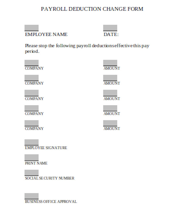 printable payroll change form