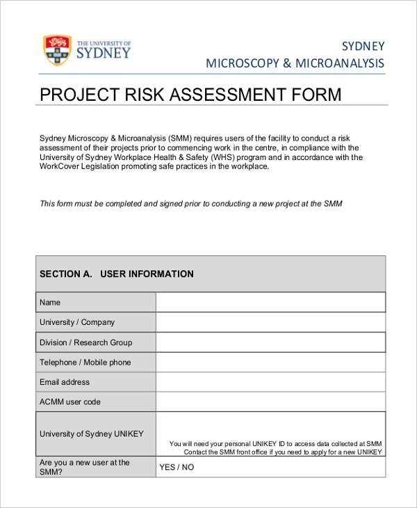 research project risk assessment