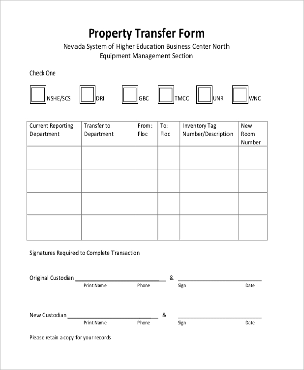 FREE 23+ Sample Transfer Forms in PDF Excel Word