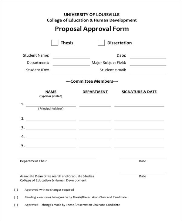 research proposal approval sheet
