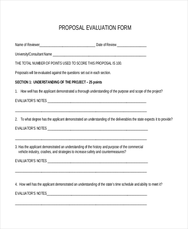 FREE 24 Sample Proposal Forms In MS Word PDF Excel