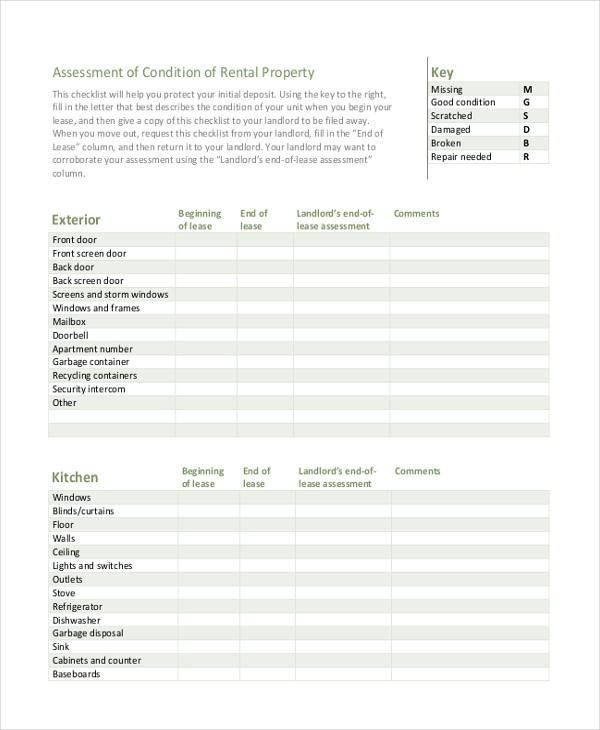 rental property assessment form