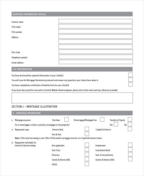 swb mortgage application form