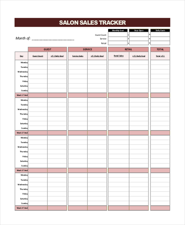 FREE 13+ Sales Tracking Form Samples, PDF, MS Word, Google Docs, Excel