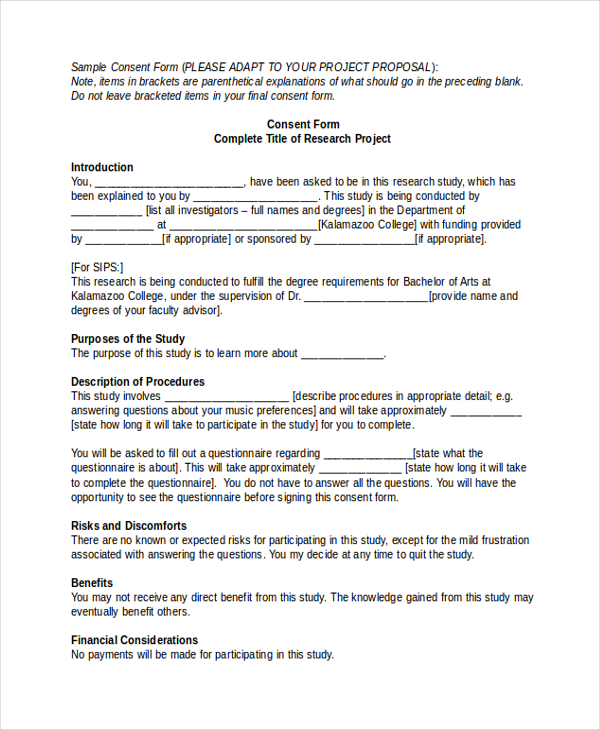 sample consent form