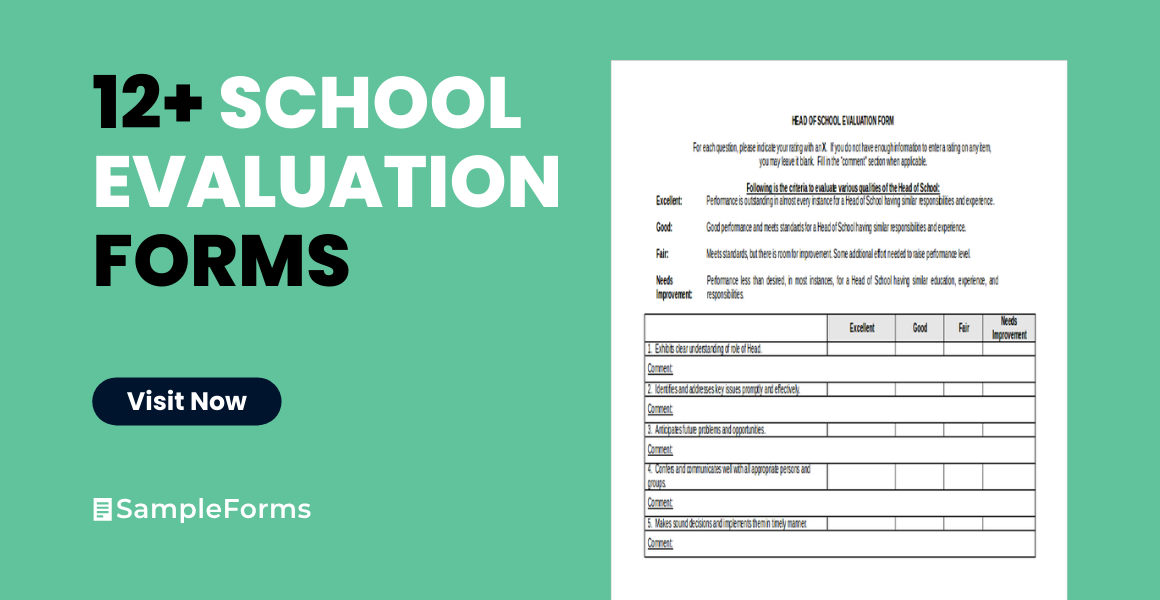 school evaluation form