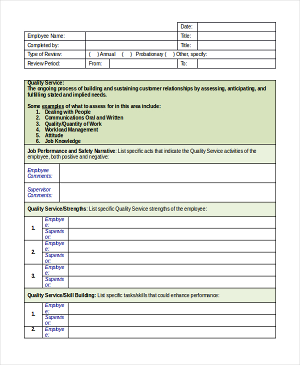 skills assessment evaluation form
