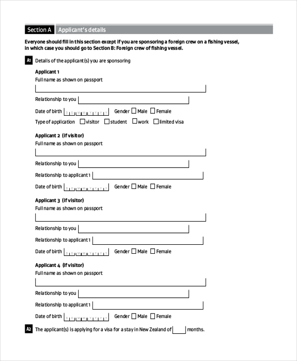 Sponsorship Form For Temporary Entry Sponsorship Form For Temporary Entry