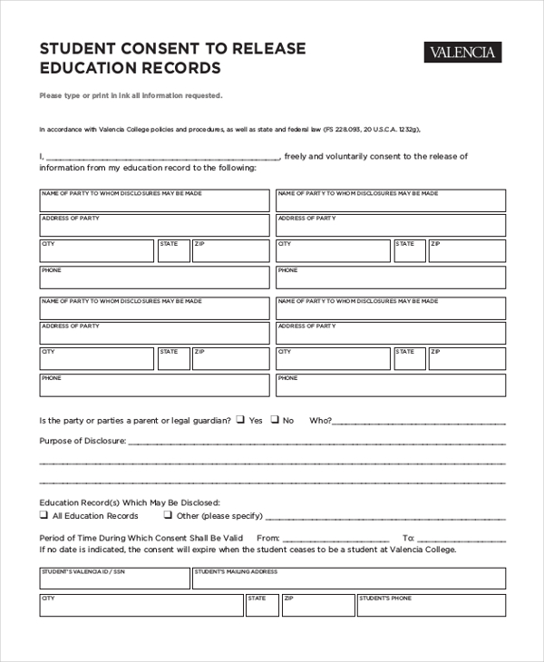 FREE 14+ Student Consent Form Samples, PDF, MS Word, Google Docs