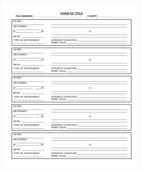 title examination form