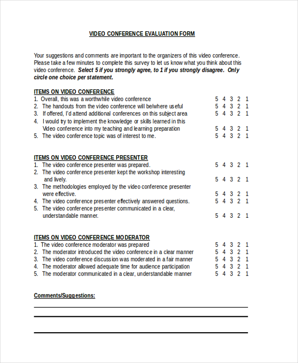 conference presentation evaluation form