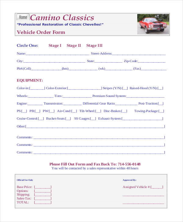 FREE 22+ Sample Order Forms in PDF | Excel | Word