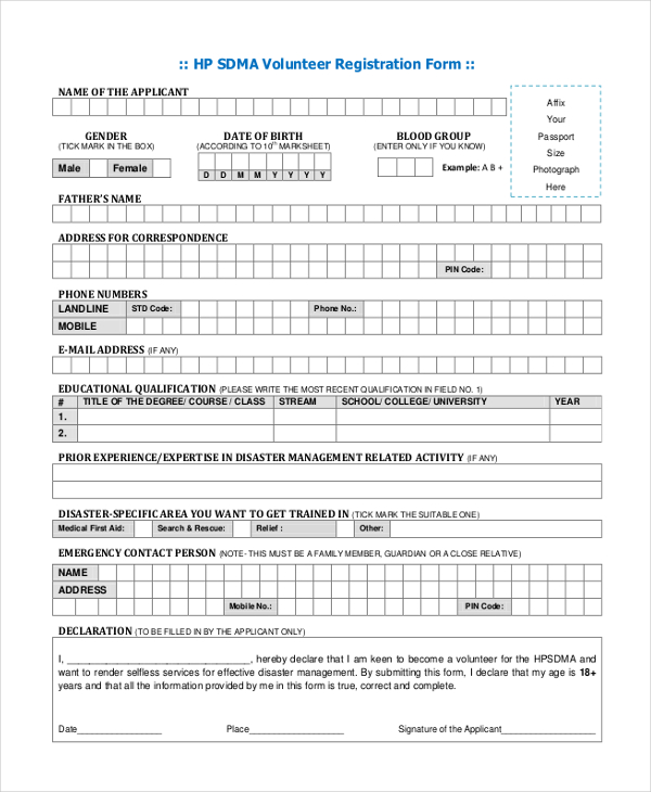 volunteer ngo registration form