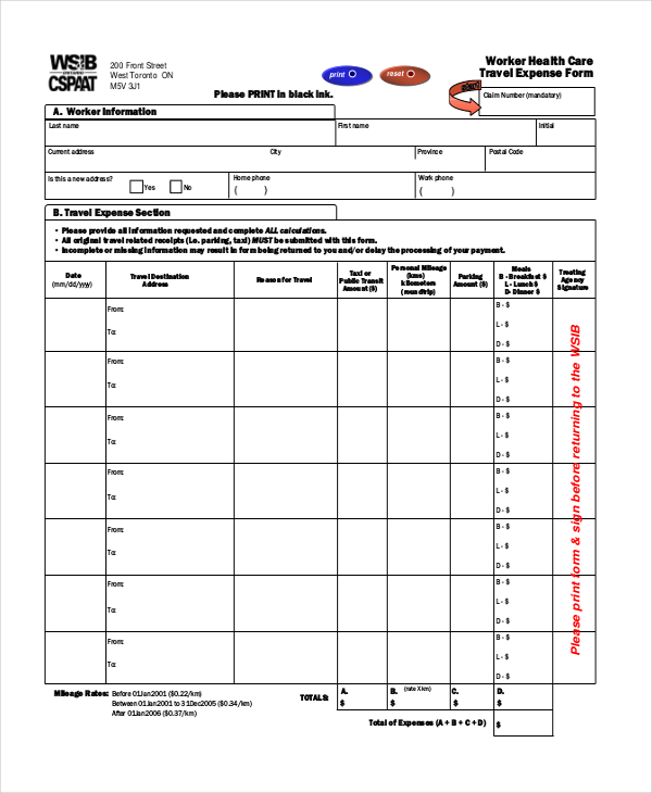 FREE 10+ Sample Travel Expense Forms in PDF MS Word Excel