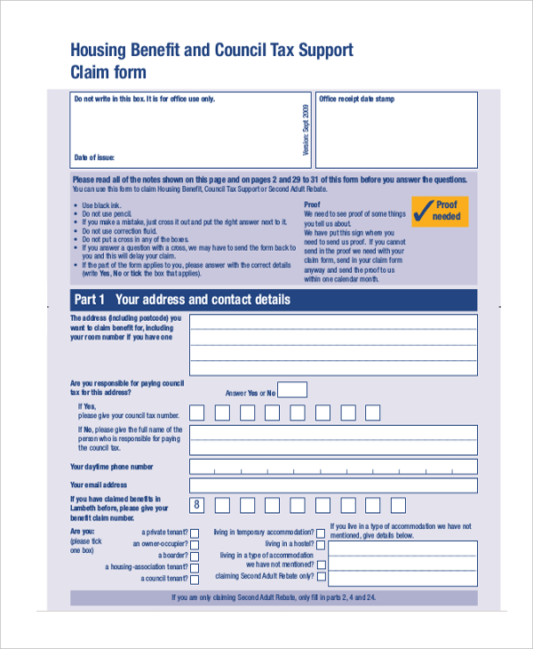 FREE 11+ Sample Housing Benefit Forms in PDF MS Word