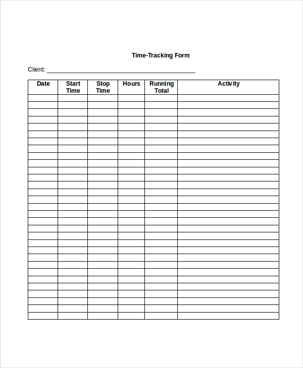 FREE 10+ Sample Time Tracking Forms in PDF | MS Word | Excel