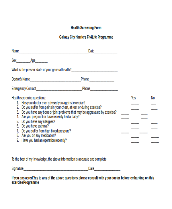 free-11-sample-health-screening-forms-in-pdf-ms-word-excel