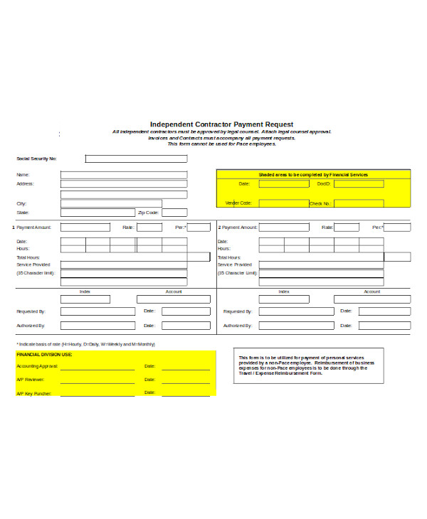 Free 9 Sample Independent Contractor Forms In Ms Word Pdf Excel 6219