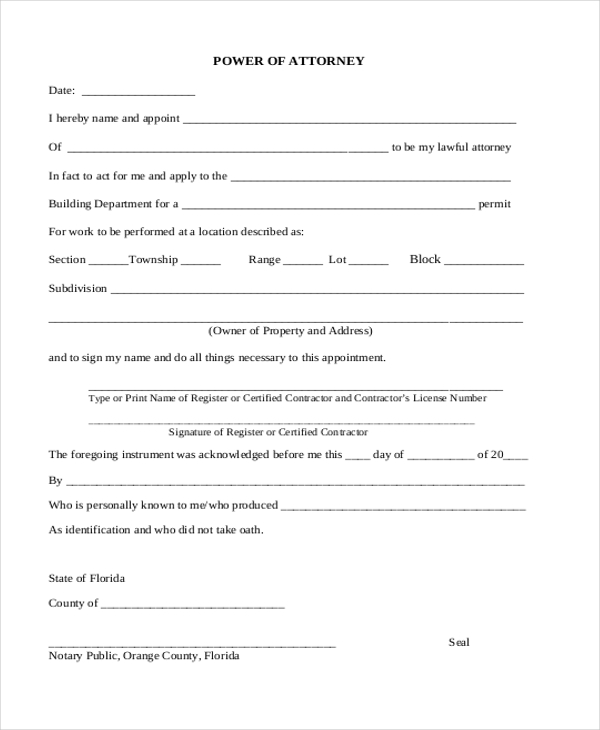 FREE 20+ Sample Power of Attorney Forms in PDF | MS Word