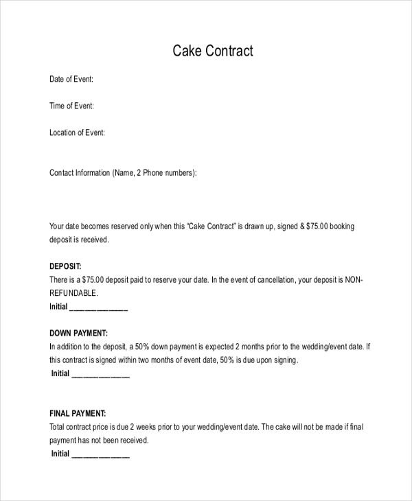 FREE 11+ Sample Cake Order Forms in MS Word PDF Excel