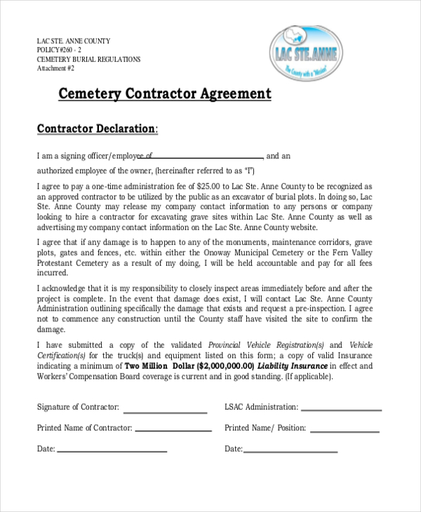 FREE 10+ Sample Contractor Agreement Forms in PDF MS Word Excel