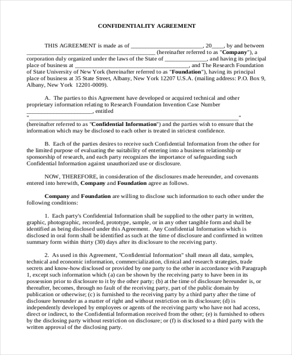 Free 21+ Sample Agreement Forms In Pdf 