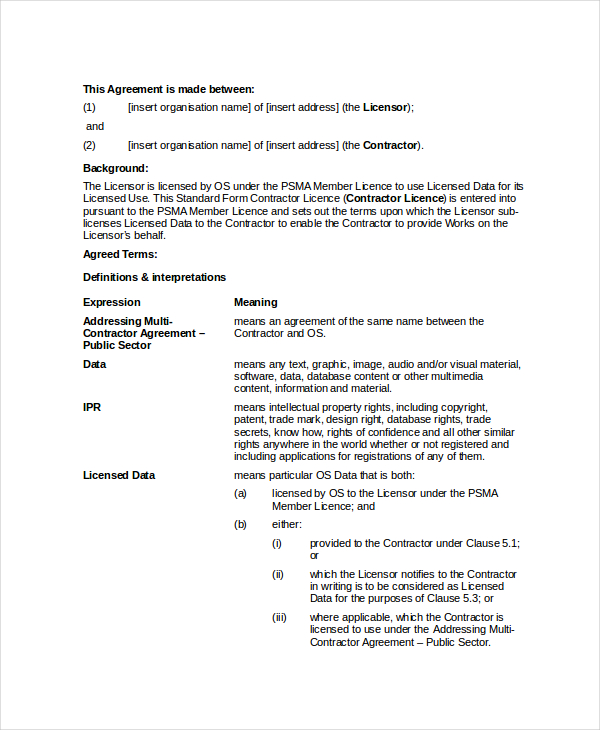 contractor licence form