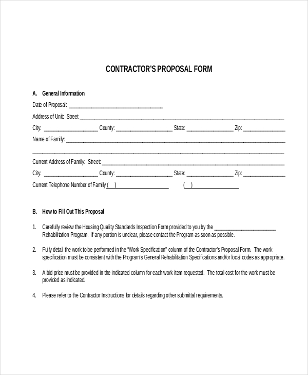 FREE 21+ Sample Contractor Forms in PDF | MS Word | Excel