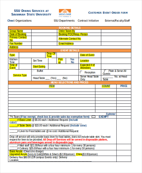 free-11-sample-event-order-forms-in-pdf-ms-word-excel