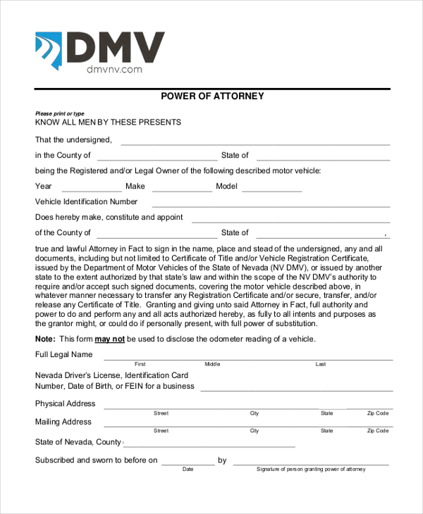 Free 20 Sample Power Of Attorney Forms In Pdf Ms Word 0466