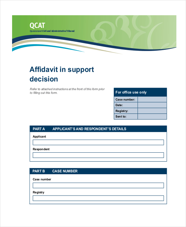decision affidavit of support form