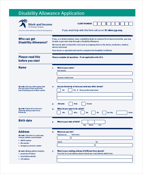 FREE 23+ Sample Disability Forms in PDF Word Excel