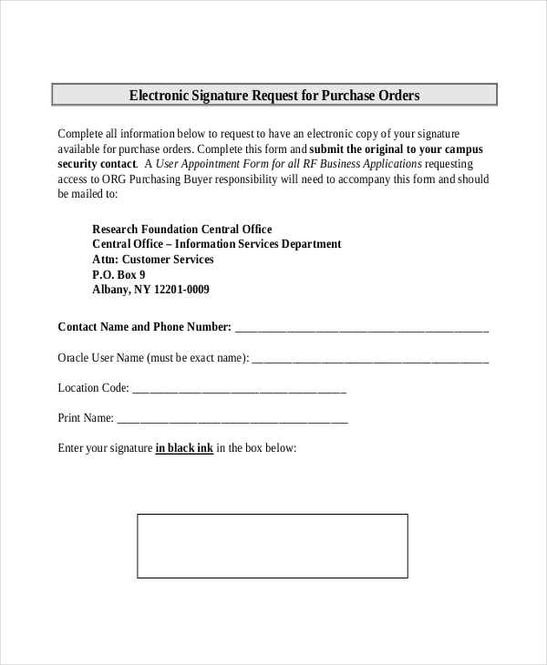 electronic purchase order request form