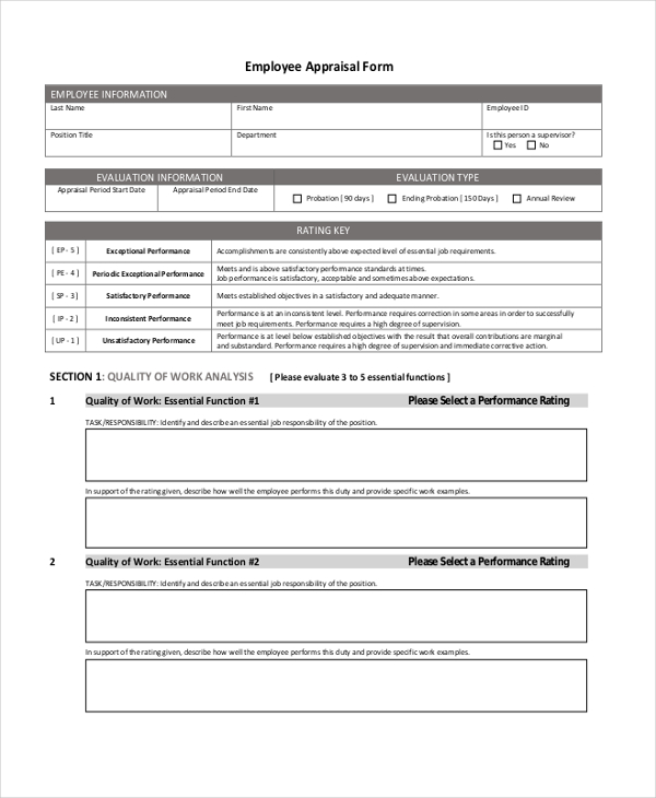 employee appraisal form