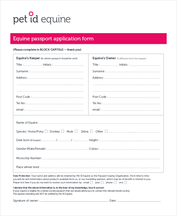 FREE 12+ Sample Passport Application Forms in PDF MS Word Excel