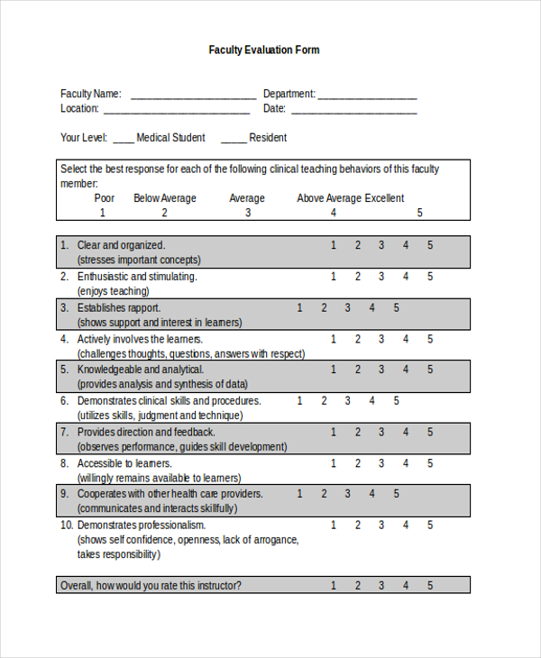 FREE 31 Evaluation Form Samples PDF MS Word Google Docs