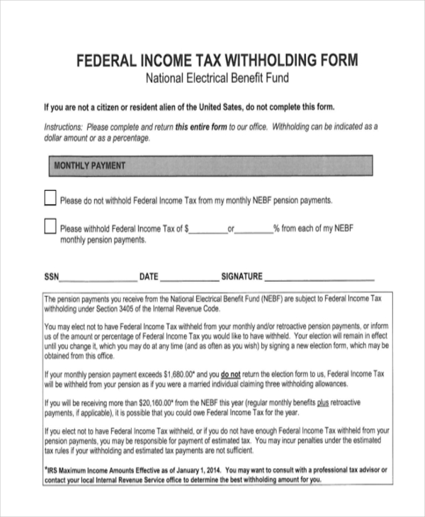 federal income tax form