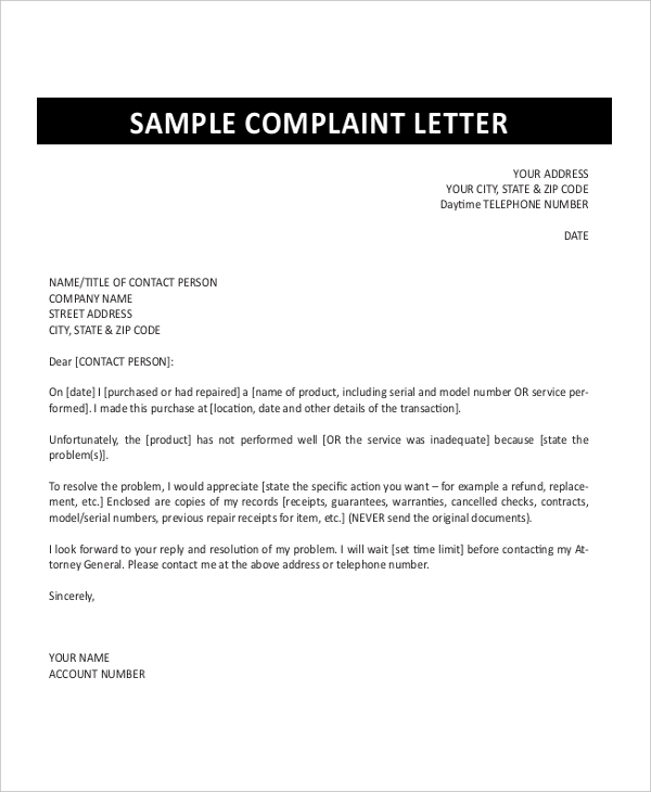 Sample Grievance Letter Against Supervisor from images.sampleforms.com