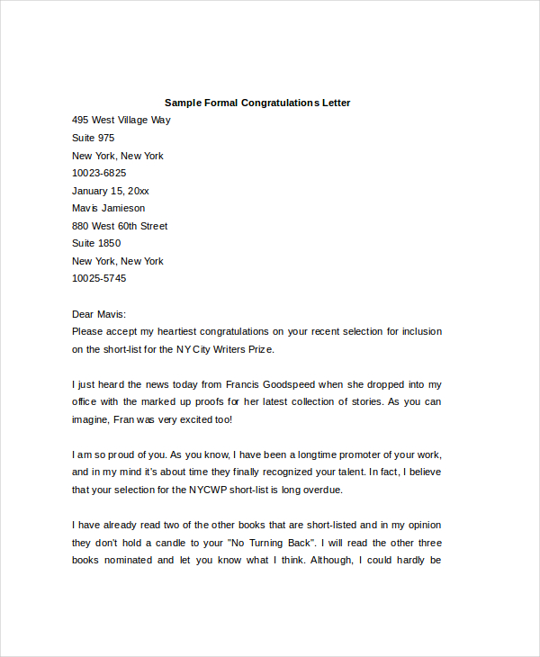 formal congratulations letter