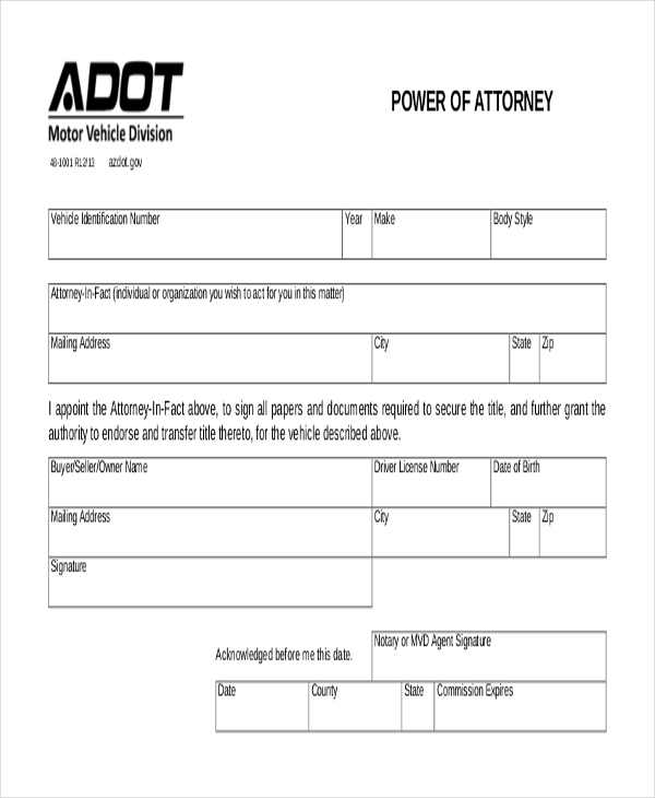free power of attorney form