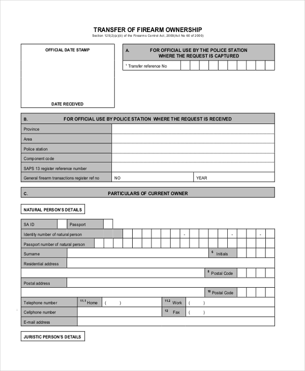 free-9-sample-gun-transfer-forms-in-pdf-word