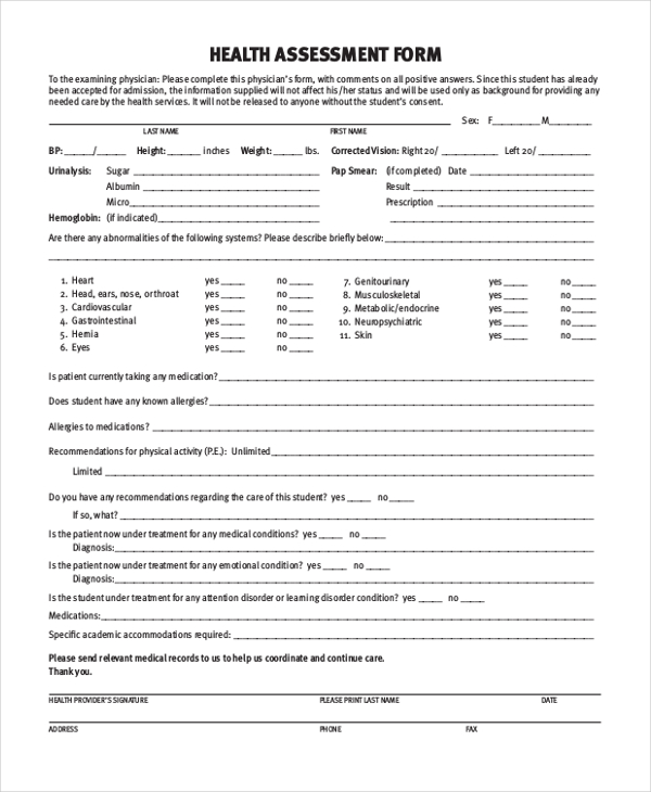 Free 18+ Sample Health Forms In Pdf 